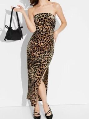 Wild Fable Strapless Leopard Print Dress NWT